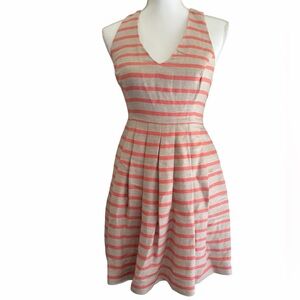 Banana Republic Coral and Beige Striped Mini Dress